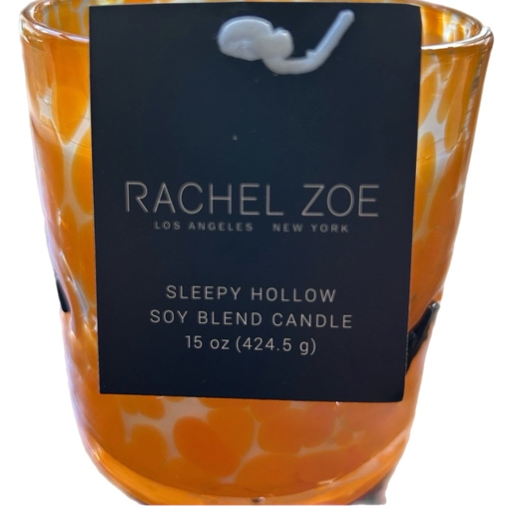NEW Rachel Zoe Confetti Sleepy Hollow 15 Oz. Orange Black Bat Halloween Candle - Picture 9 of 12